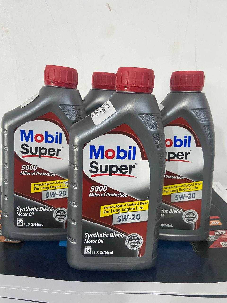 Litro Aceite Mobil 5W-20 Synthetic Blend. 946mL