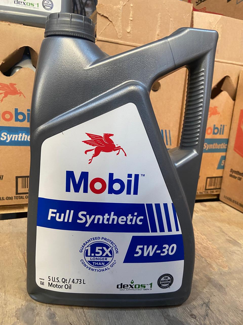 Garrafa Aceite Mobil 5W-30 Full Synthetic. 4.73L