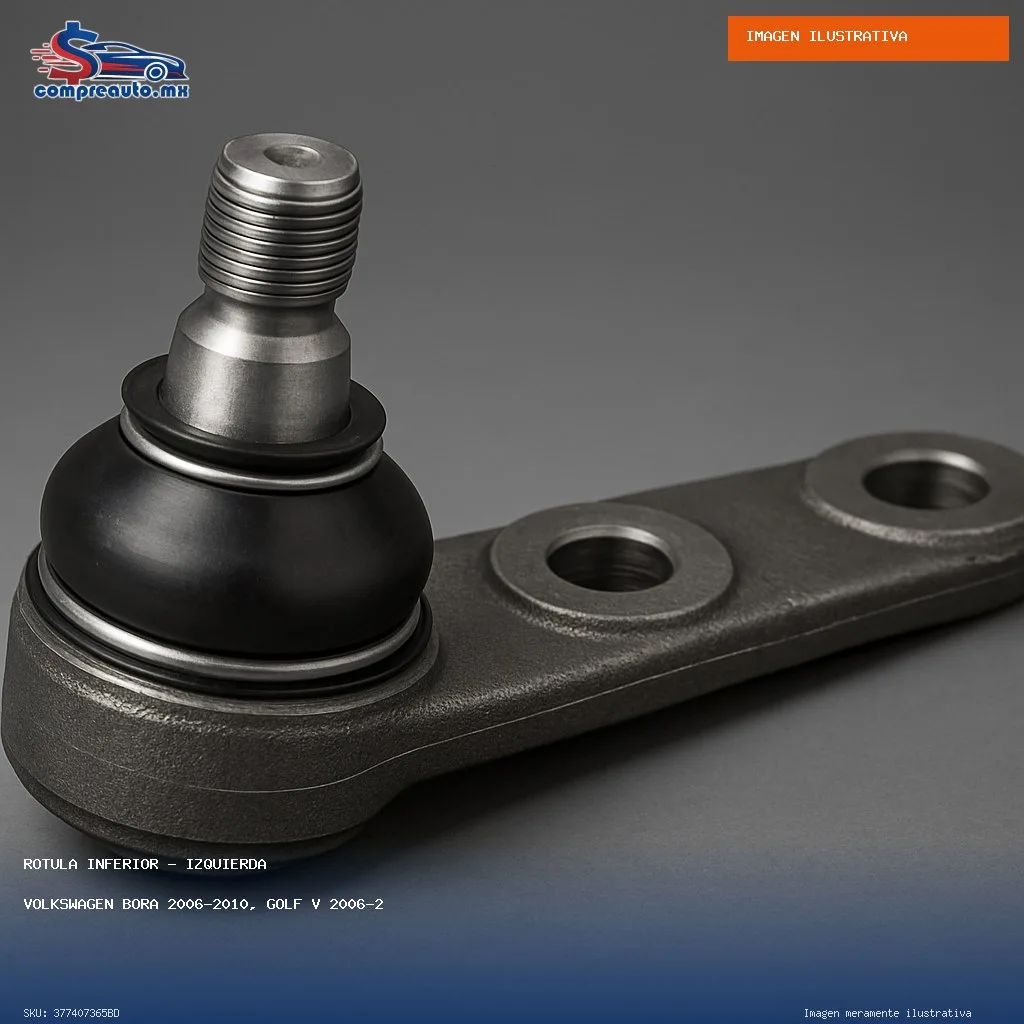 Rótula Inferior Izquierda Volkswagen Bora 2006-2010, Golf V 2006-2010, Jetta A5 2006-2010, Jetta A6 2010-2012, Tiguan 2009-2015, Beetle 2012-2015, Passat 2012 (BD 377407365BD)