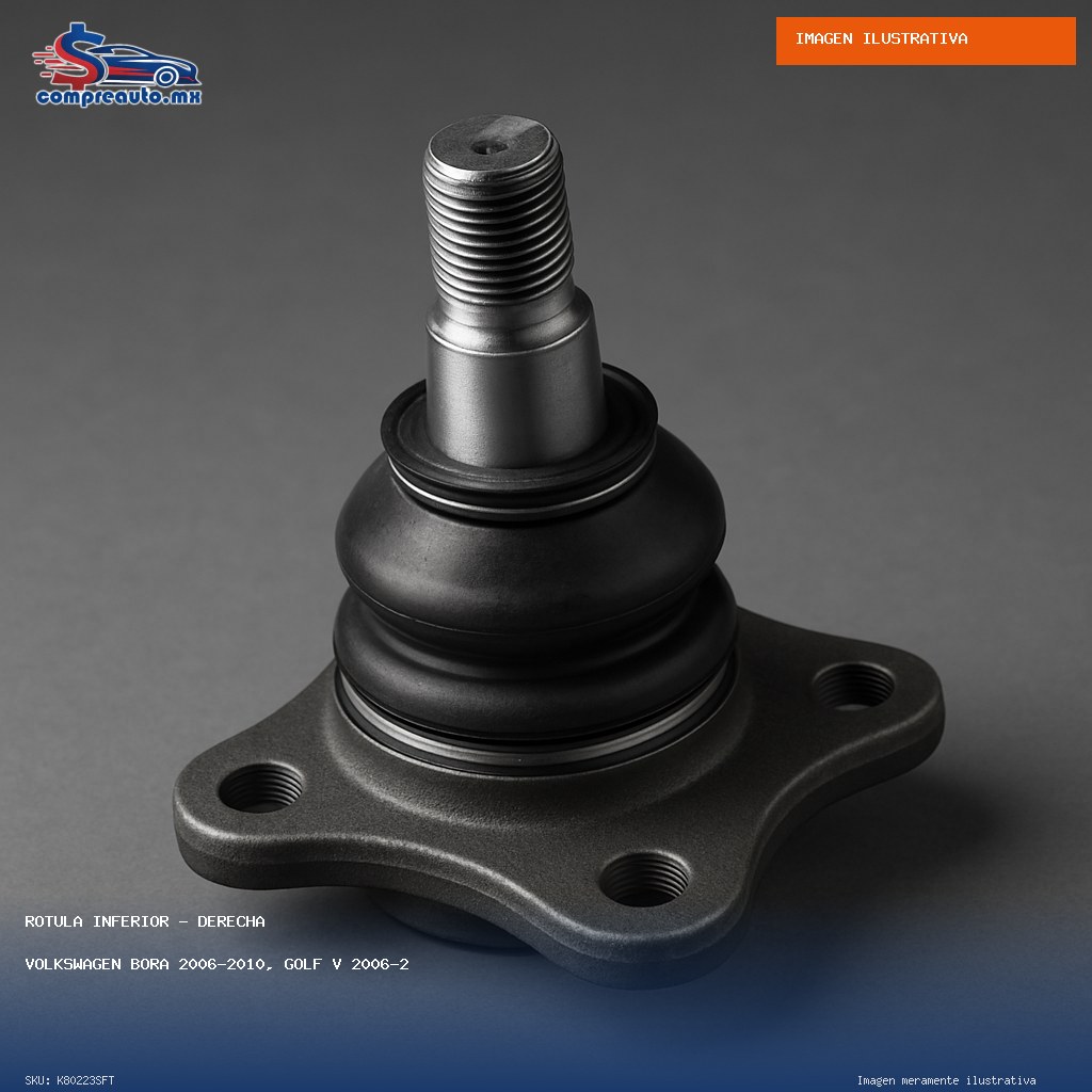 Rótula Inferior Derecha Volkswagen Bora 2006-2010, Golf V 2006-2010, Jetta A5 2006-2010, Jetta A6 2010-2012, Tiguan 2009-2015, Beetle 2012-2015, Passat 2012-20 (SFT K80223SFT)